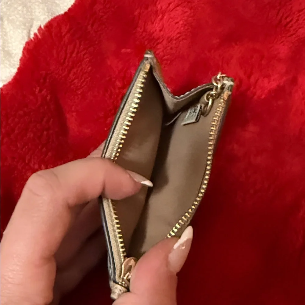 Coach Beige Card Holder with Keychain - Picture 6 of 8